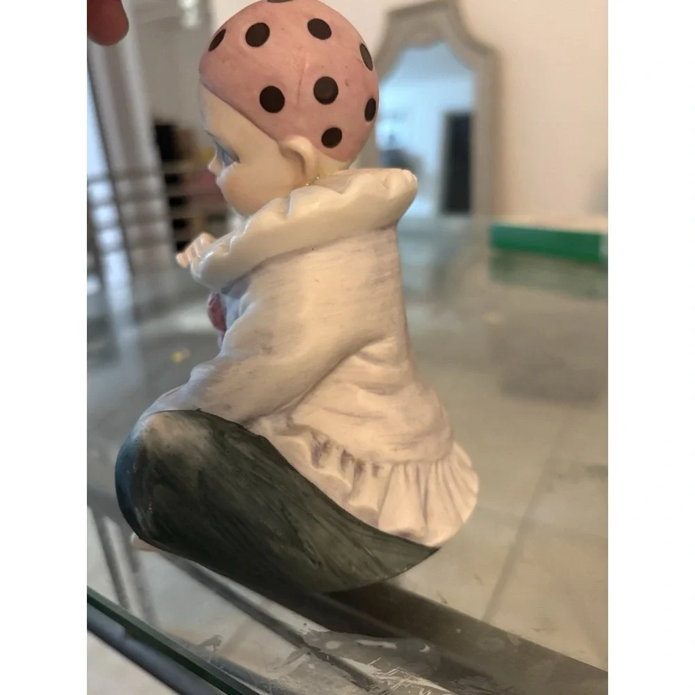 Vintage Seymour Mann Japan Porcelain Pierrot Harlequin Clown Music Box Tested